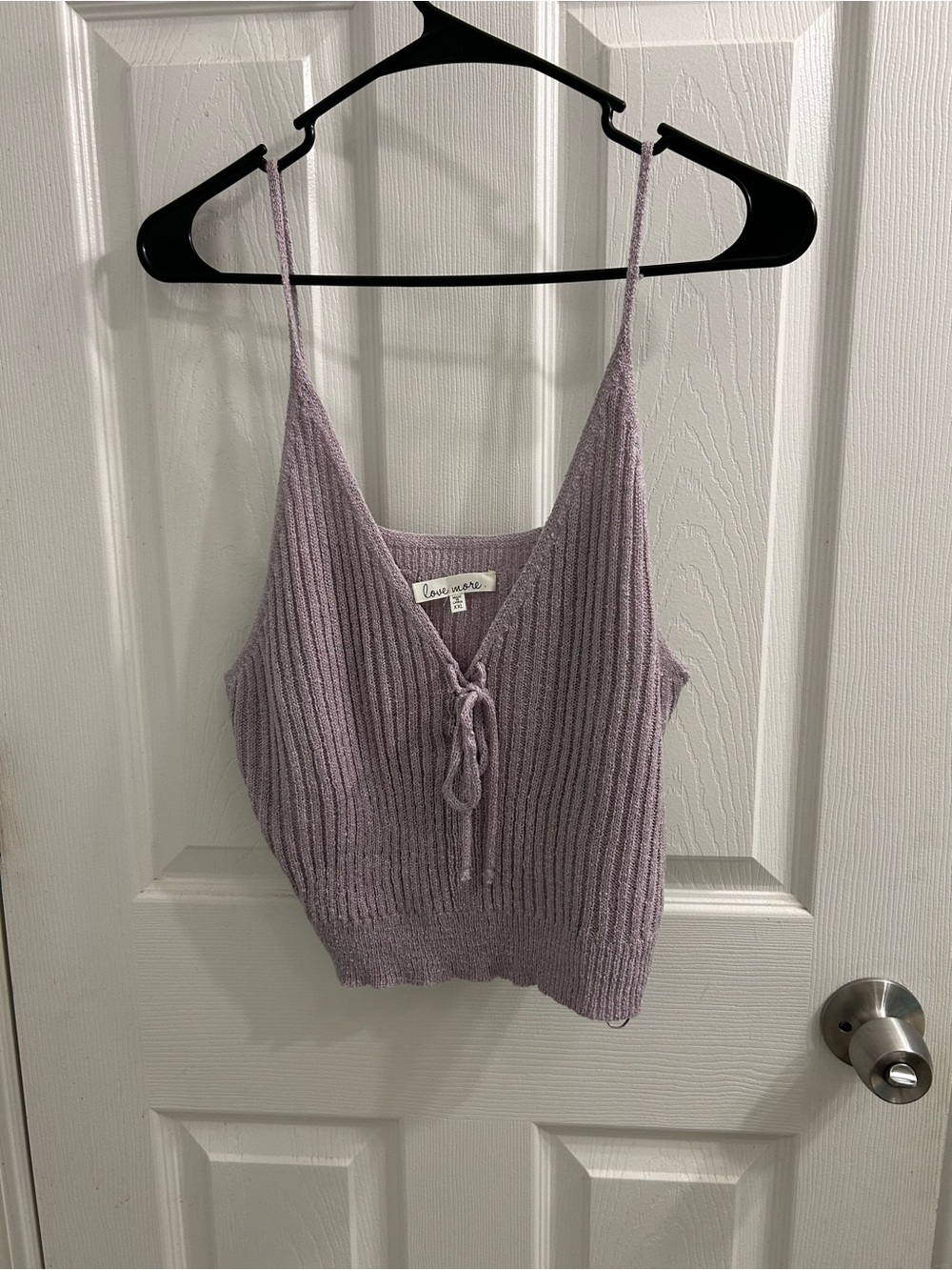 Love Tree Lavender Ribbed Tie-Front Knit Cami